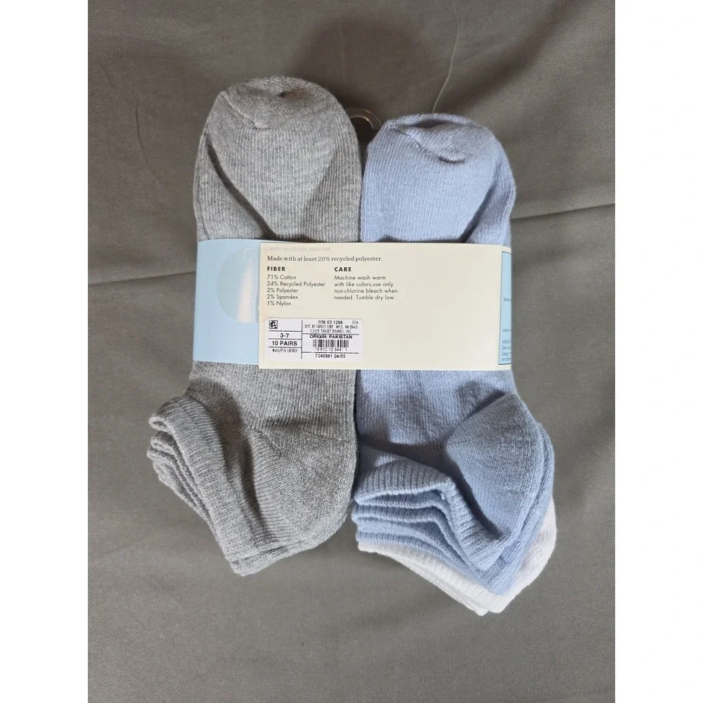 Low Cut Socks Cat & Jack 10pk Lightweight - Size L  (Shoe Size 3-7)‎